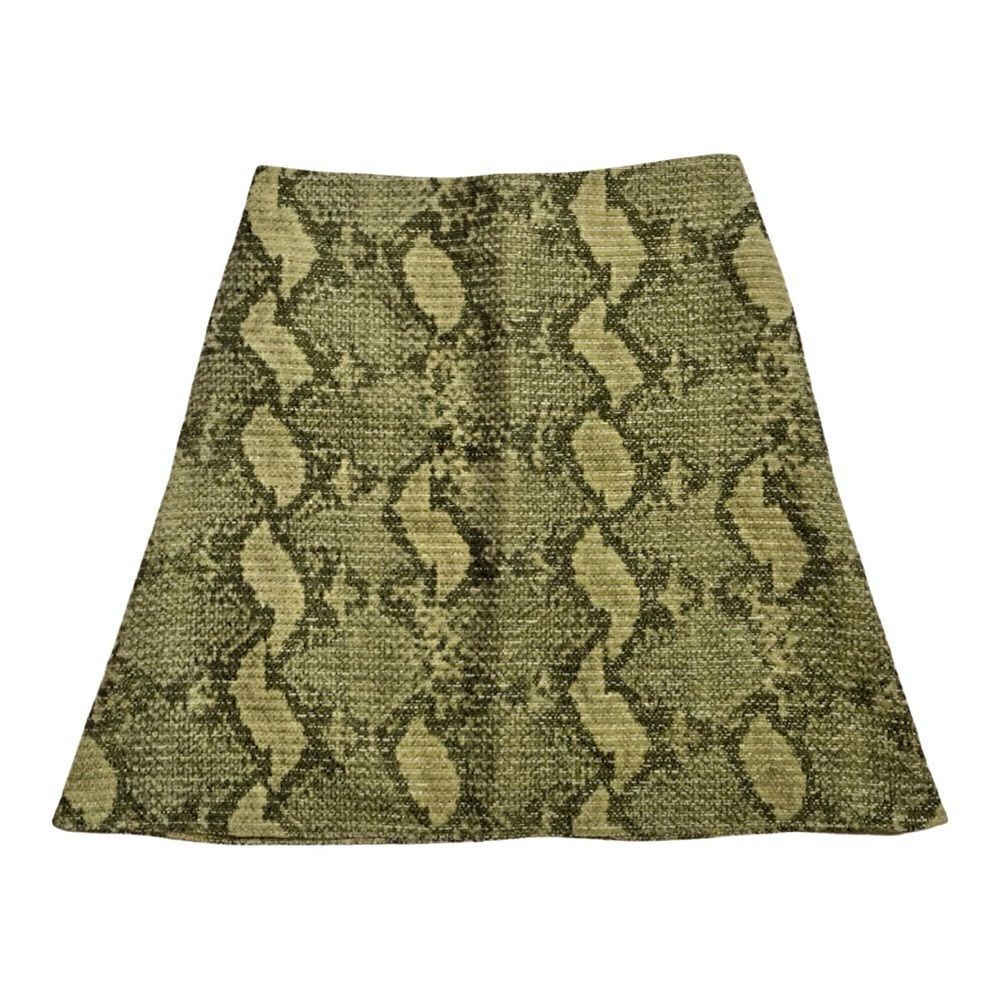JO NO FUI Twiddled Metallic Green Skirt (40)